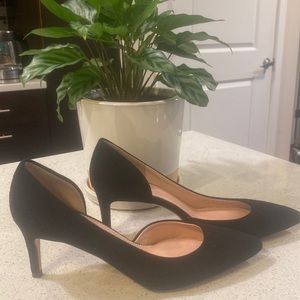 Classic black suede pumps